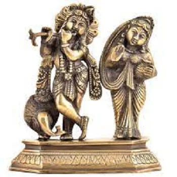 Radha Krishna Metal God Statue